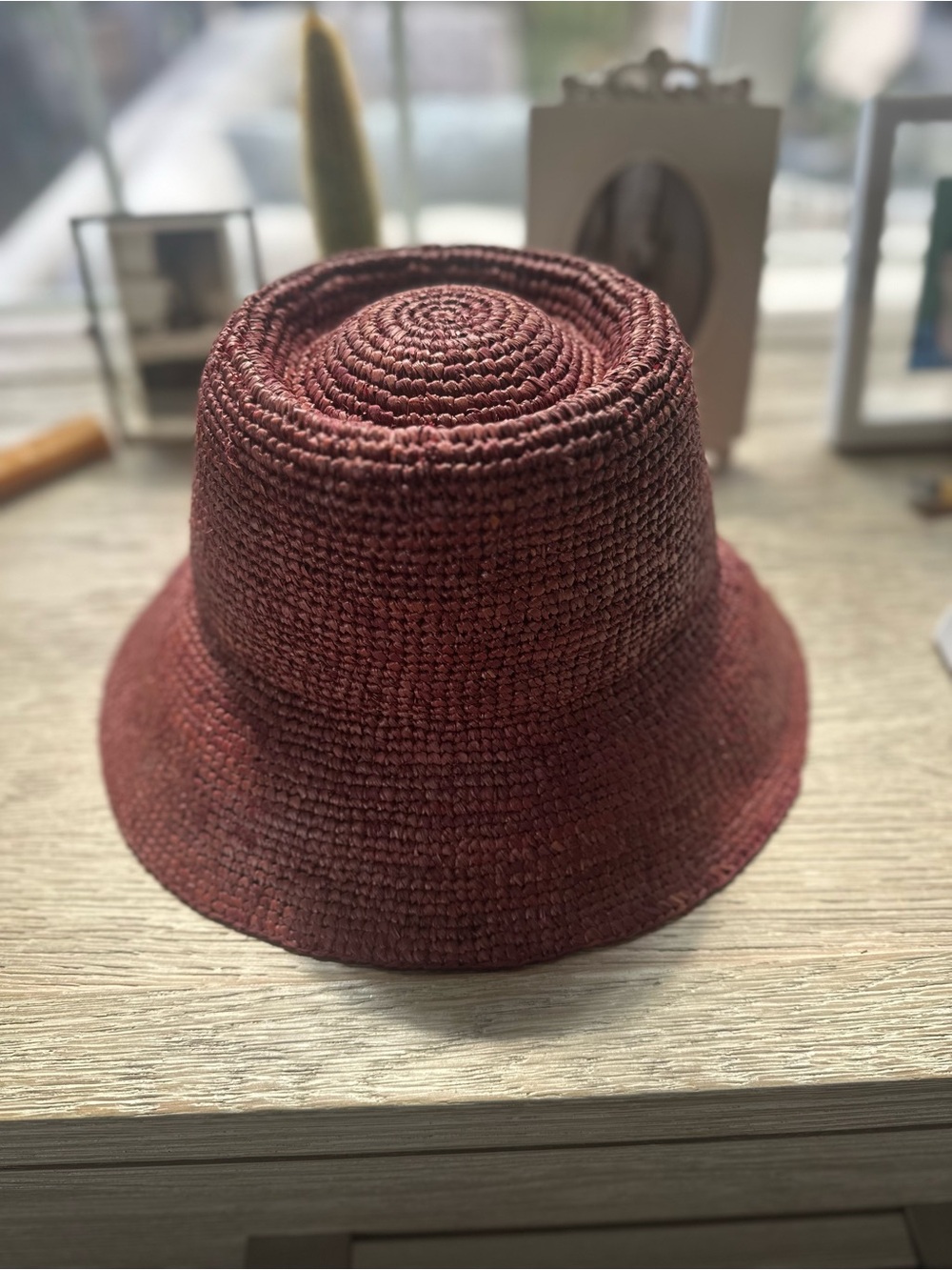 Madewell Handwoven Rust Red Bucket Hat